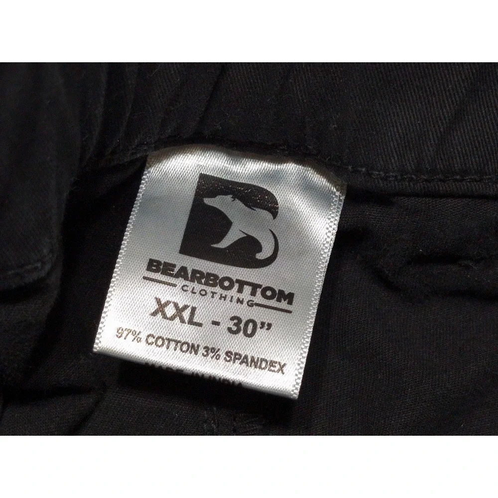 BEARBOTTOM Stretch Chino Pants Men XXL x 30 Black Excellent BBC000293